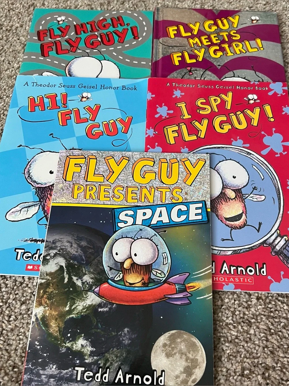 Scholastic Fly Guy Book Set - Blue, Red, Teal, Purple
